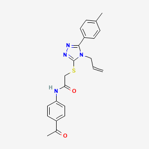 molecular formula C22H22N4O2S B4702254 N-(4-ACETYLPHENYL)-2-{[4-ALLYL-5-(4-METHYLPHENYL)-4H-1,2,4-TRIAZOL-3-YL]SULFANYL}ACETAMIDE 