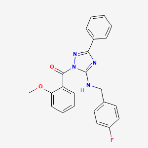 molecular formula C23H19FN4O2 B4702307 N-[(4-Fluorophenyl)methyl]-1-(2-methoxybenzoyl)-3-phenyl-1H-1,2,4-triazol-5-amine 