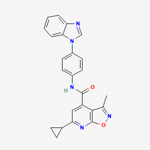 molecular formula C24H19N5O2 B4702313 N-[4-(1H-1,3-BENZIMIDAZOL-1-YL)PHENYL]-6-CYCLOPROPYL-3-METHYLISOXAZOLO[5,4-B]PYRIDINE-4-CARBOXAMIDE 