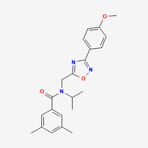 molecular formula C22H25N3O3 B4702471 N-{[3-(4-methoxyphenyl)-1,2,4-oxadiazol-5-yl]methyl}-3,5-dimethyl-N-(propan-2-yl)benzamide 