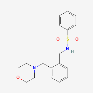 molecular formula C18H22N2O3S B4702508 N-({2-[(MORPHOLIN-4-YL)METHYL]PHENYL}METHYL)BENZENESULFONAMIDE 