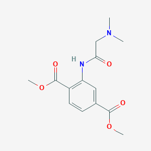molecular formula C14H18N2O5 B4702709 DIMETHYL 2-{[2-(DIMETHYLAMINO)ACETYL]AMINO}TEREPHTHALATE 