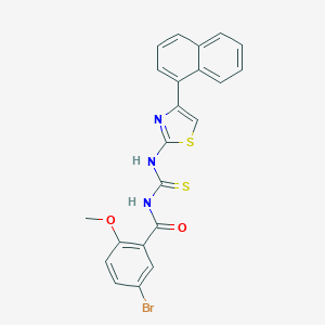 molecular formula C22H16BrN3O2S2 B470292 N-(5-bromo-2-methoxybenzoyl)-N'-[4-(1-naphthyl)-1,3-thiazol-2-yl]thiourea CAS No. 445415-97-4