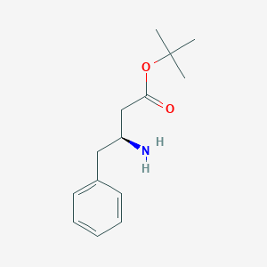 molecular formula C14H21NO2 B047031 (S)-tert-Butyl 3-amino-4-phenylbutanoate CAS No. 120686-17-1
