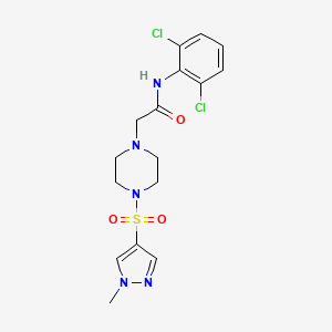 molecular formula C16H19Cl2N5O3S B4703154 N~1~-(2,6-DICHLOROPHENYL)-2-{4-[(1-METHYL-1H-PYRAZOL-4-YL)SULFONYL]PIPERAZINO}ACETAMIDE 