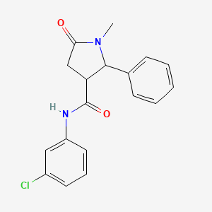 molecular formula C18H17ClN2O2 B4703223 N-(3-chlorophenyl)-1-methyl-5-oxo-2-phenylpyrrolidine-3-carboxamide 