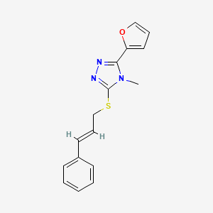 molecular formula C16H15N3OS B4703309 3-(Cinnamylthio)-5-(furan-2-yl)-4-methyl-4H-1,2,4-triazole CAS No. 577694-07-6