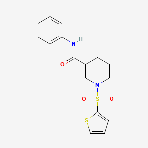 molecular formula C16H18N2O3S2 B4703372 N-phenyl-1-(thiophene-2-sulfonyl)piperidine-3-carboxamide 