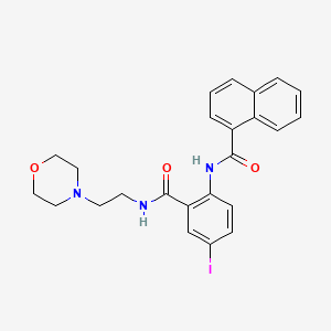 molecular formula C24H24IN3O3 B4703415 N-[4-iodo-2-(2-morpholin-4-ylethylcarbamoyl)phenyl]naphthalene-1-carboxamide 