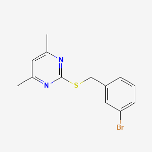 molecular formula C13H13BrN2S B4703443 2-[(3-Bromobenzyl)sulfanyl]-4,6-dimethylpyrimidine 