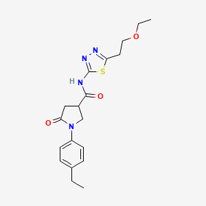 molecular formula C19H24N4O3S B4703447 N-[5-(2-ethoxyethyl)-1,3,4-thiadiazol-2-yl]-1-(4-ethylphenyl)-5-oxopyrrolidine-3-carboxamide 