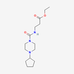 molecular formula C15H27N3O3 B4703500 ETHYL 3-{[(4-CYCLOPENTYLPIPERAZINO)CARBONYL]AMINO}PROPANOATE 