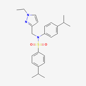 molecular formula C24H31N3O2S B4703559 N~1~-[(1-ETHYL-1H-PYRAZOL-3-YL)METHYL]-4-ISOPROPYL-N~1~-(4-ISOPROPYLPHENYL)-1-BENZENESULFONAMIDE 