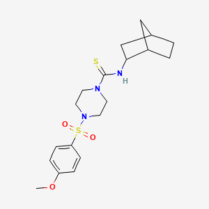 molecular formula C19H27N3O3S2 B4703576 N-(bicyclo[2.2.1]hept-2-yl)-4-[(4-methoxyphenyl)sulfonyl]piperazine-1-carbothioamide 