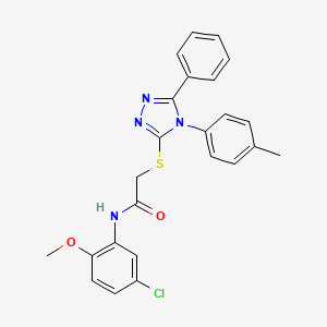 molecular formula C24H21ClN4O2S B4703613 N-(5-chloro-2-methoxyphenyl)-2-{[4-(4-methylphenyl)-5-phenyl-4H-1,2,4-triazol-3-yl]sulfanyl}acetamide 