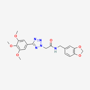 molecular formula C20H21N5O6 B4703673 N-[(2H-1,3-BENZODIOXOL-5-YL)METHYL]-2-[5-(3,4,5-TRIMETHOXYPHENYL)-2H-1,2,3,4-TETRAZOL-2-YL]ACETAMIDE 