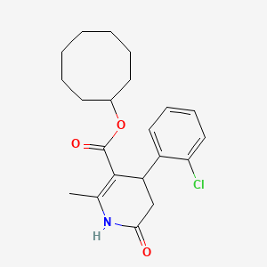 molecular formula C21H26ClNO3 B4703693 Cyclooctyl 4-(2-chlorophenyl)-2-methyl-6-oxo-1,4,5,6-tetrahydropyridine-3-carboxylate 