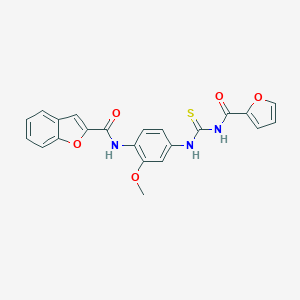 molecular formula C22H17N3O5S B470372 N-(4-{[(2-furoylamino)carbothioyl]amino}-2-methoxyphenyl)-1-benzofuran-2-carboxamide CAS No. 445418-10-0