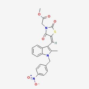 molecular formula C23H19N3O6S B4703874 methyl 2-[(5E)-5-[[2-methyl-1-[(4-nitrophenyl)methyl]indol-3-yl]methylidene]-2,4-dioxo-1,3-thiazolidin-3-yl]acetate 