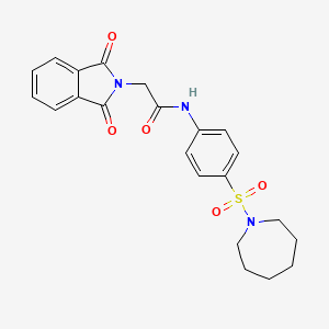 molecular formula C22H23N3O5S B4703888 N-[4-(AZEPANE-1-SULFONYL)PHENYL]-2-(1,3-DIOXO-2,3-DIHYDRO-1H-ISOINDOL-2-YL)ACETAMIDE 