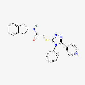 molecular formula C24H21N5OS B4703905 N-(2,3-DIHYDRO-1H-INDEN-2-YL)-2-{[4-PHENYL-5-(4-PYRIDYL)-4H-1,2,4-TRIAZOL-3-YL]SULFANYL}ACETAMIDE 