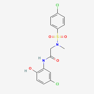 molecular formula C15H14Cl2N2O4S B4703911 N-(5-chloro-2-hydroxyphenyl)-2-[(4-chlorophenyl)sulfonyl-methylamino]acetamide 
