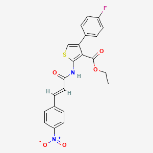 molecular formula C22H17FN2O5S B4703942 ethyl 4-(4-fluorophenyl)-2-{[3-(4-nitrophenyl)acryloyl]amino}-3-thiophenecarboxylate 