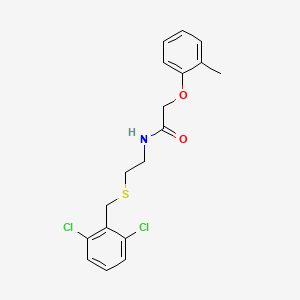 molecular formula C18H19Cl2NO2S B4704088 N-[2-[(2,6-dichlorophenyl)methylsulfanyl]ethyl]-2-(2-methylphenoxy)acetamide 