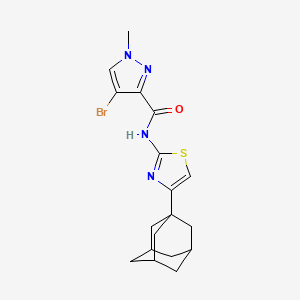 molecular formula C18H21BrN4OS B4704098 N-[4-(1-adamantyl)-1,3-thiazol-2-yl]-4-bromo-1-methyl-1H-pyrazole-3-carboxamide 