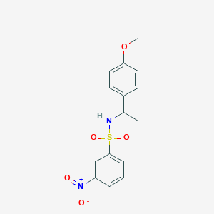 molecular formula C16H18N2O5S B4704144 N-[1-(4-ethoxyphenyl)ethyl]-3-nitrobenzenesulfonamide 