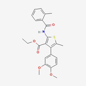 molecular formula C24H25NO5S B4704181 ethyl 4-(3,4-dimethoxyphenyl)-5-methyl-2-[(2-methylbenzoyl)amino]-3-thiophenecarboxylate 