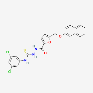 molecular formula C23H17Cl2N3O3S B4704223 N-(3,5-dichlorophenyl)-2-{5-[(2-naphthyloxy)methyl]-2-furoyl}hydrazinecarbothioamide 