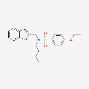molecular formula C21H25NO4S B4704231 N-(1-benzofuran-2-ylmethyl)-N-butyl-4-ethoxybenzenesulfonamide 