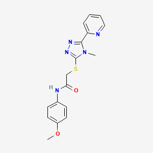 molecular formula C17H17N5O2S B4704247 N-(4-methoxyphenyl)-2-{[4-methyl-5-(pyridin-2-yl)-4H-1,2,4-triazol-3-yl]sulfanyl}acetamide 