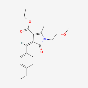 molecular formula C20H25NO4 B4704255 ethyl (4Z)-4-(4-ethylbenzylidene)-1-(2-methoxyethyl)-2-methyl-5-oxo-4,5-dihydro-1H-pyrrole-3-carboxylate 