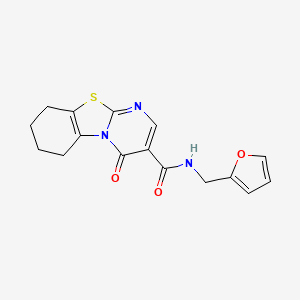 molecular formula C16H15N3O3S B4704263 N-(2-furylmethyl)-4-oxo-6,7,8,9-tetrahydro-4H-pyrimido[2,1-b][1,3]benzothiazole-3-carboxamide 