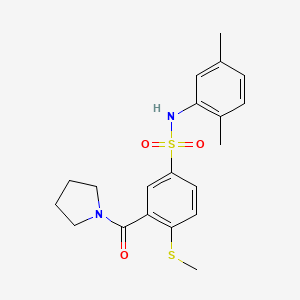 molecular formula C20H24N2O3S2 B4704300 N-(2,5-dimethylphenyl)-4-(methylthio)-3-(1-pyrrolidinylcarbonyl)benzenesulfonamide 