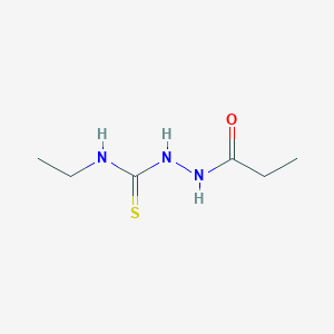 molecular formula C6H13N3OS B4704354 N-[(Ethylcarbamothioyl)amino]propanamide 