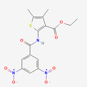 molecular formula C16H15N3O7S B4704362 ETHYL 2-(3,5-DINITROBENZAMIDO)-4,5-DIMETHYLTHIOPHENE-3-CARBOXYLATE 