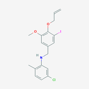 molecular formula C18H19ClINO2 B4704379 N-[4-(allyloxy)-3-iodo-5-methoxybenzyl]-5-chloro-2-methylaniline 