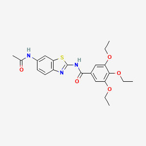 molecular formula C22H25N3O5S B4704383 N-[6-(acetylamino)-1,3-benzothiazol-2-yl]-3,4,5-triethoxybenzamide 
