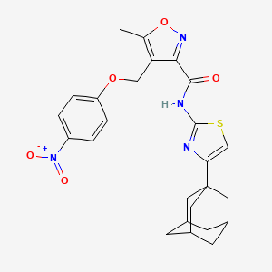 molecular formula C25H26N4O5S B4704420 N-[4-(1-adamantyl)-1,3-thiazol-2-yl]-5-methyl-4-[(4-nitrophenoxy)methyl]-3-isoxazolecarboxamide 