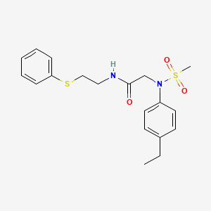 molecular formula C19H24N2O3S2 B4704436 N~2~-(4-ethylphenyl)-N~2~-(methylsulfonyl)-N~1~-[2-(phenylthio)ethyl]glycinamide 