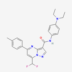 molecular formula C25H25F2N5O B4704495 N-[4-(diethylamino)phenyl]-7-(difluoromethyl)-5-(4-methylphenyl)pyrazolo[1,5-a]pyrimidine-3-carboxamide 