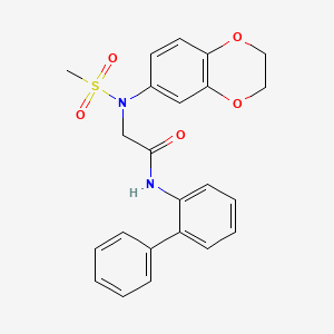 molecular formula C23H22N2O5S B4704531 N-biphenyl-2-yl-N~2~-(2,3-dihydro-1,4-benzodioxin-6-yl)-N~2~-(methylsulfonyl)glycinamide 
