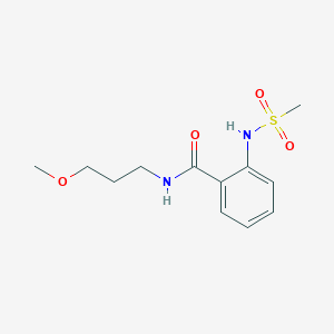 molecular formula C12H18N2O4S B4704600 N-(3-methoxypropyl)-2-[(methylsulfonyl)amino]benzamide 