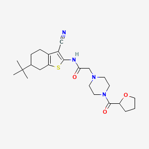molecular formula C24H34N4O3S B4704628 N-(6-tert-butyl-3-cyano-4,5,6,7-tetrahydro-1-benzothien-2-yl)-2-[4-(tetrahydro-2-furanylcarbonyl)-1-piperazinyl]acetamide 