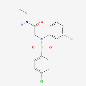 molecular formula C16H16Cl2N2O3S B4704710 N~2~-(3-chlorophenyl)-N~2~-[(4-chlorophenyl)sulfonyl]-N~1~-ethylglycinamide 