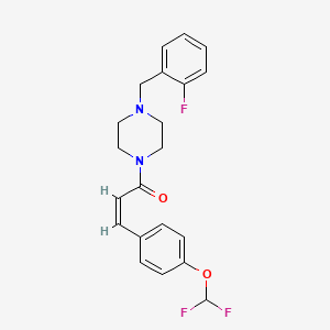 molecular formula C21H21F3N2O2 B4704802 (Z)-3-[4-(DIFLUOROMETHOXY)PHENYL]-1-[4-(2-FLUOROBENZYL)PIPERAZINO]-2-PROPEN-1-ONE 