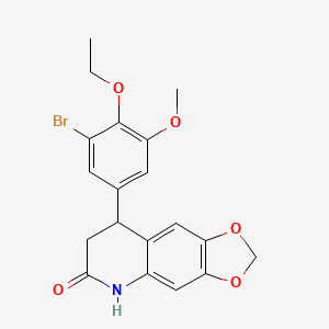 molecular formula C19H18BrNO5 B4704908 8-(3-BROMO-4-ETHOXY-5-METHOXYPHENYL)-2H,5H,6H,7H,8H-[1,3]DIOXOLO[4,5-G]QUINOLIN-6-ONE 